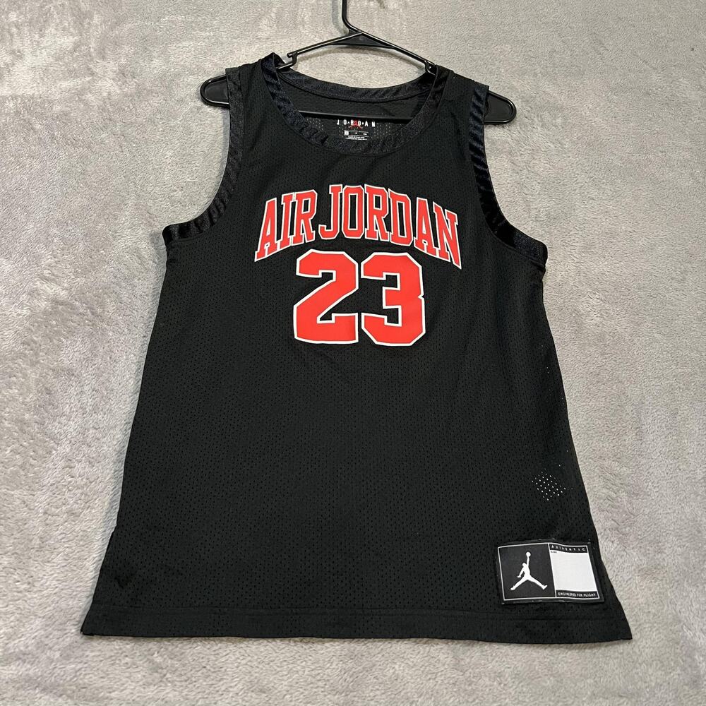 Jordan Tank Top Mens Small Black Air Jordan 23 Mesh Basketball Jersey Bulls UNC